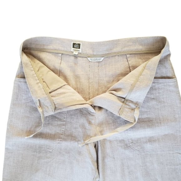 Tilley beige hemp trouser pants high rise straight leg relaxed fit sz 10 - Picture 5 of 8